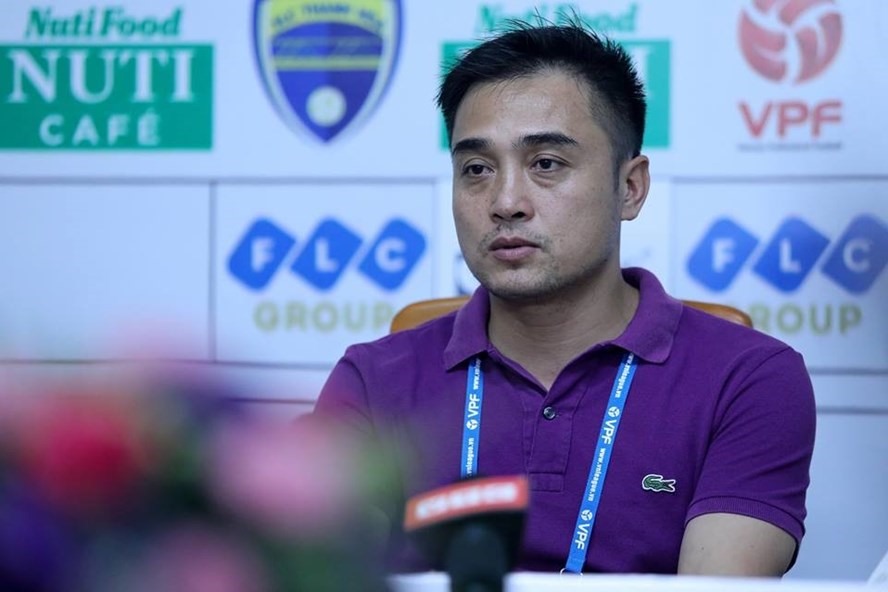 Huấn luyện viên Nguyễn Đức Thắng hi vọng Thanh Bình sẽ cải thiện khả năng tấn công của đội bóng ông đang dẫn dắt. Ảnh: Phương Trang