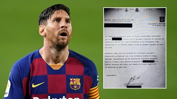 Nội dung bức Fax của Messi. Ảnh: Twitter