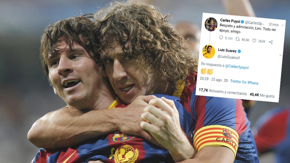Carles Puyol dành sự ủng hộ cho Messi. Ảnh: Twitter