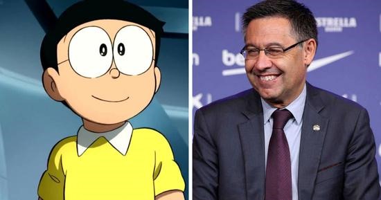 Bartomeu được ví như Nobita, bởi có ngoại hình giống với nhân vật trong bộ truyện tranh của Nhật Bản. Còn ông ví Messi như Doremon. Ảnh: FC.