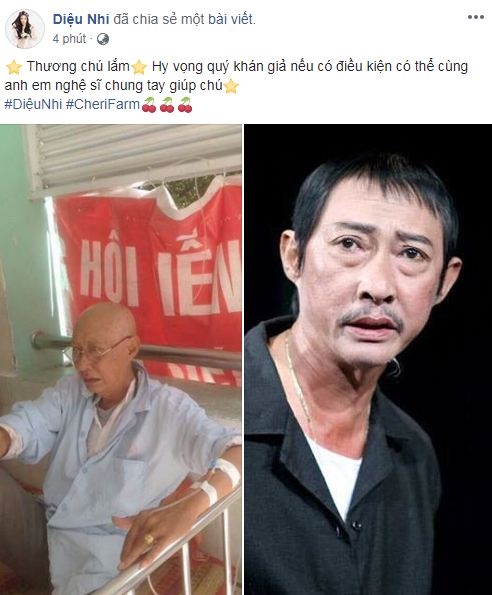 loat sao viet bang hoang keu goi giup do nghe si le binh bi ung thu phoi