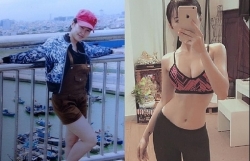 uyen linh khoe eo con kien va vong 1 cang day voi bikini o bai bien