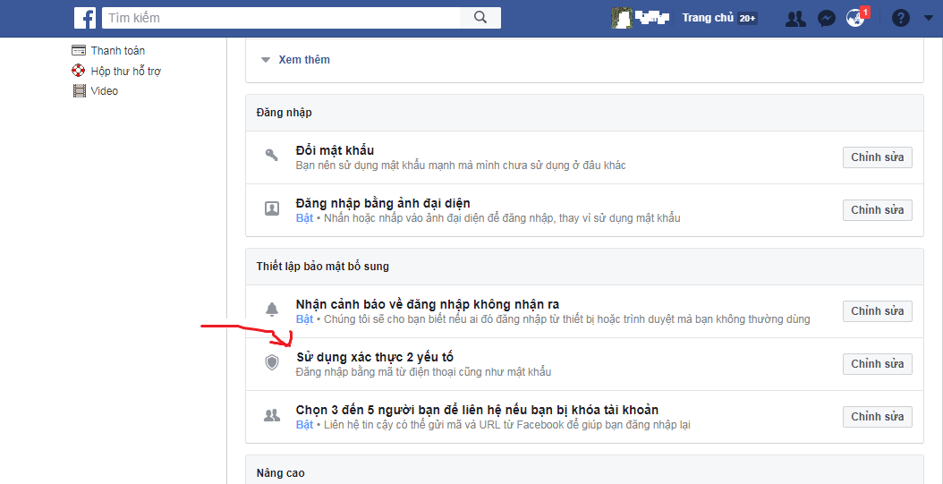 huong dan cach bao mat 2 lop tren facebook ca nhan