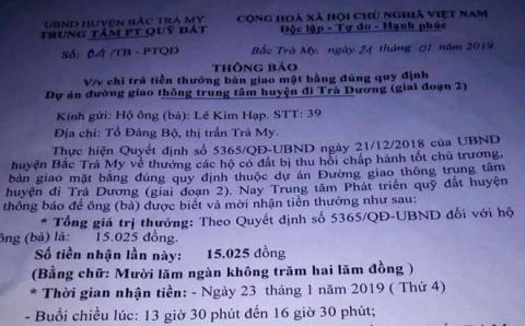 vu thuong 15025 dong sao lai coi thuong tien nho