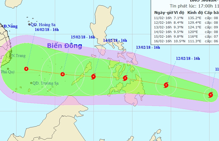 bao sanba do bo philippines kha nang suy yeu tren bien dong