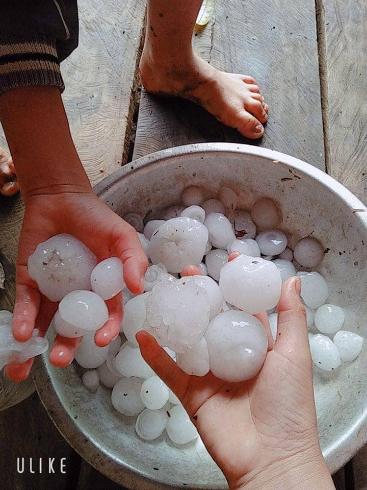 anh mua da to nhu qua trung ga trut xuong nhieu noi o mien bac