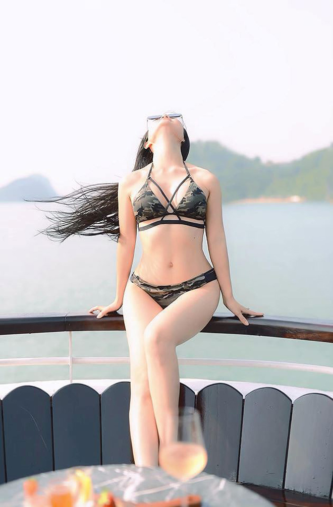 anh bikini boc lua cua lan cave thanh huong tren du thuyen 5 sao