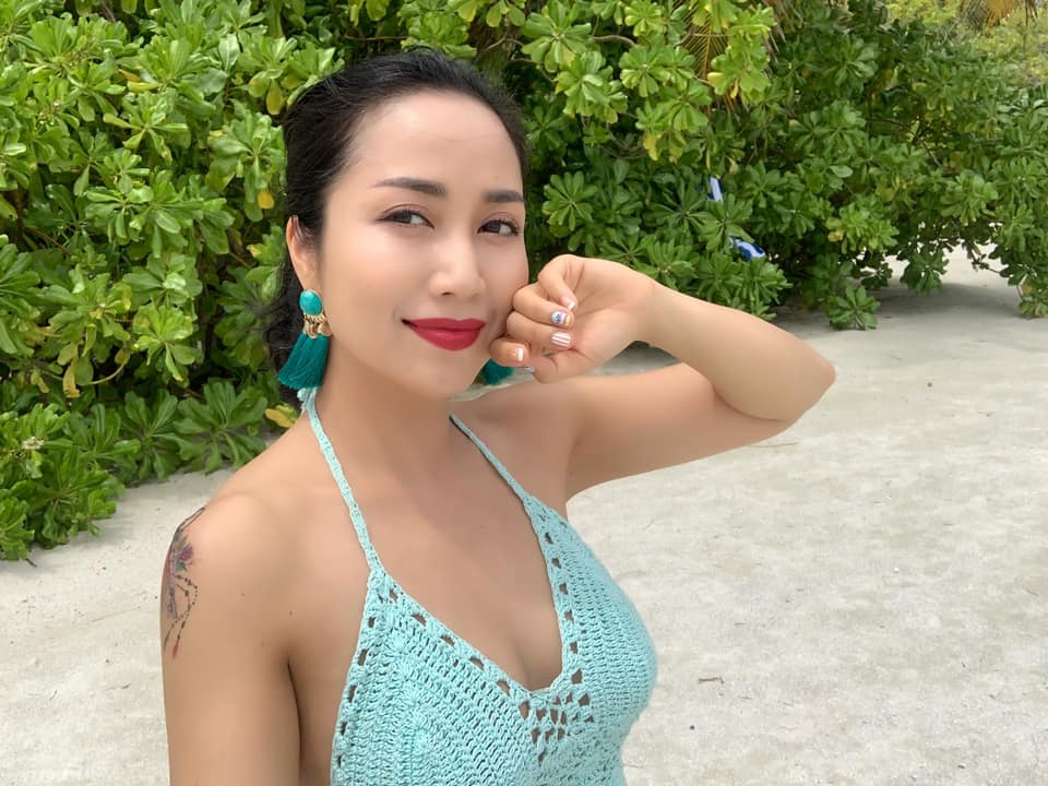 oc thanh van mac bikini khoe vong 1 dot mat tinh tu ben chong