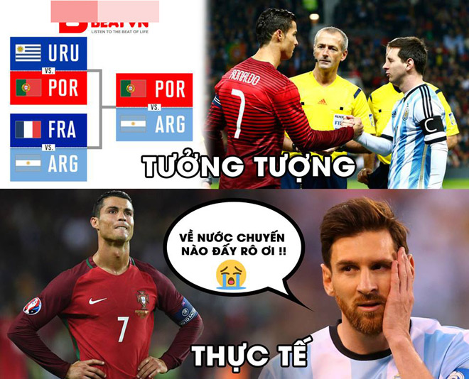 dan mang thi nhau che anh messi va ronaldo dat tay nhau roi world cup