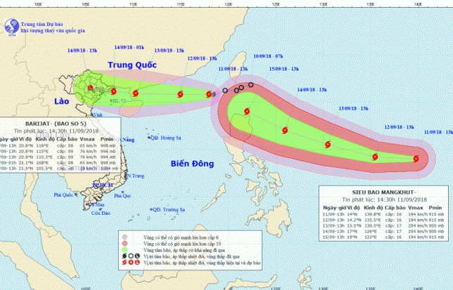 ung pho bao so 5 va sieu bao mangkhut