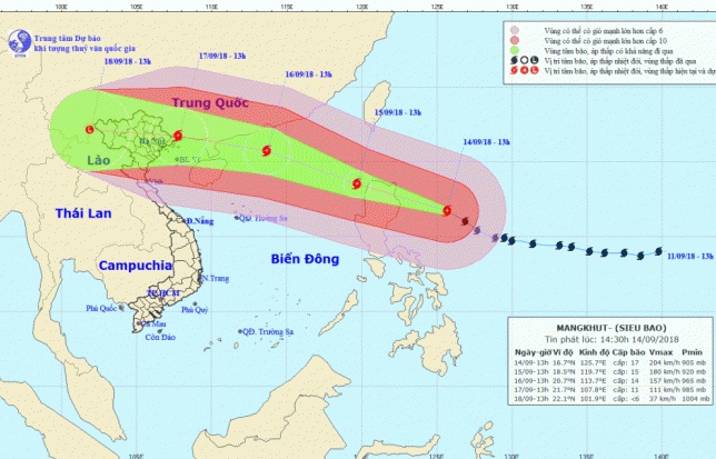 sieu bao mangkhut giat tren cap 17 vao bien dong som hon du kien