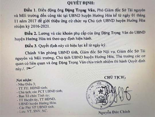 thay the chu tich huyen vi lam nha dau tu nan long