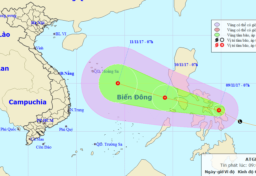 lai xuat hien ap thap nhiet doi tren bien dong