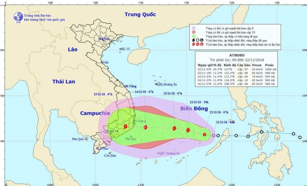 bao so 9 se anh huong truc tiep toi cac lo dau khi ngoai khoi cua viet nam vao ngay 2311