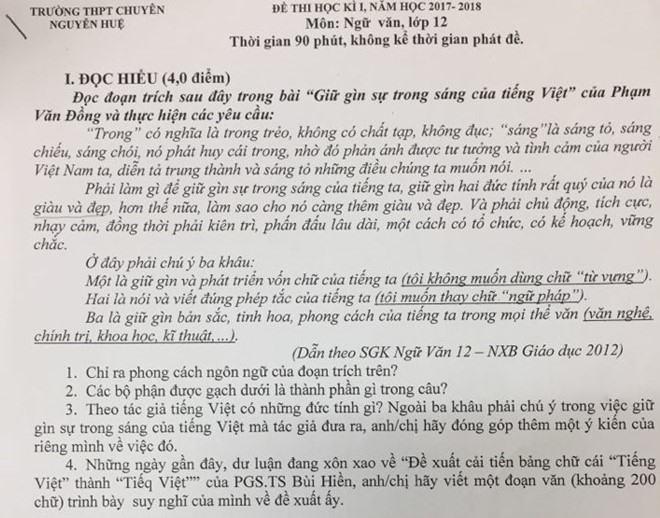 zao zuk vao de thi ngu van khi nha truong an theo mang xa hoi