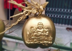 "Phật Di Lặc" hiện hình trên quả dừa, quá lạ giữa mùa Tết này