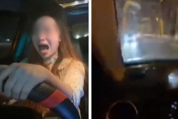Nữ tài xế ô tô gào thét hoảng loạn, lạng lách trên phố Hà Nội