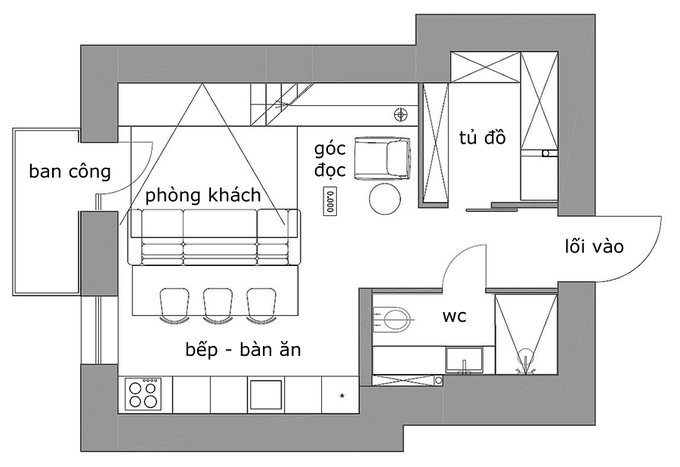 can ho 35 m2 tien nghi nhu nha rong