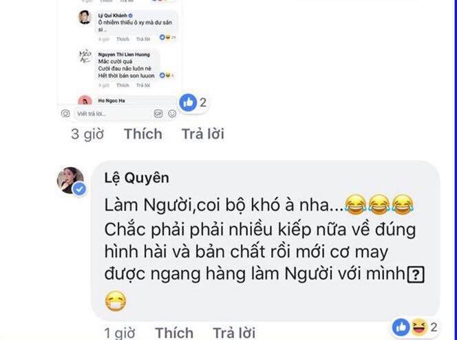 ho ngoc ha len tieng sau nghi van da xeo le quyen khoe cua