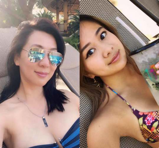 tuoi u60 mc ky duyen mac bikini do nguc khung voi con gai tuoi 18