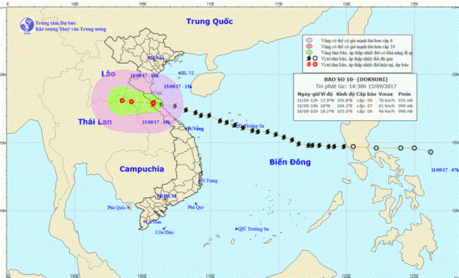 bao so 10 di sang khu vuc trung lao va suy yeu thanh ap thap