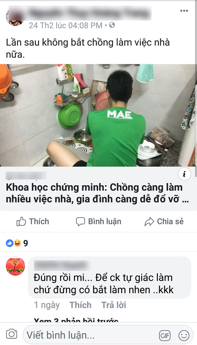 chong lam nhieu viec nha gia dinh do vo dan mang tranh cai nay lua