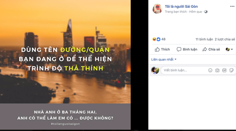 facebooker dua nhau the hien trinh do tha thinh qua ten duong quan