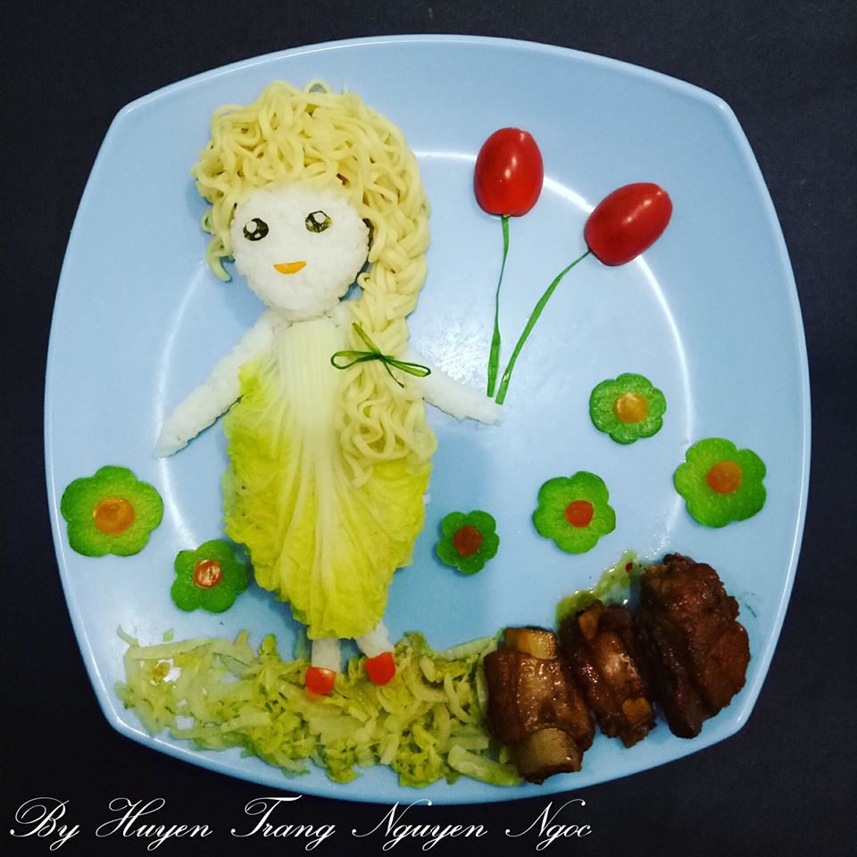 me xinh chua benh bieng an cho con bang nhung dia com co tich