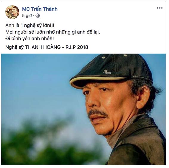 sao viet dong loat thuong tiec truoc su ra di cua nghe si thanh hoang