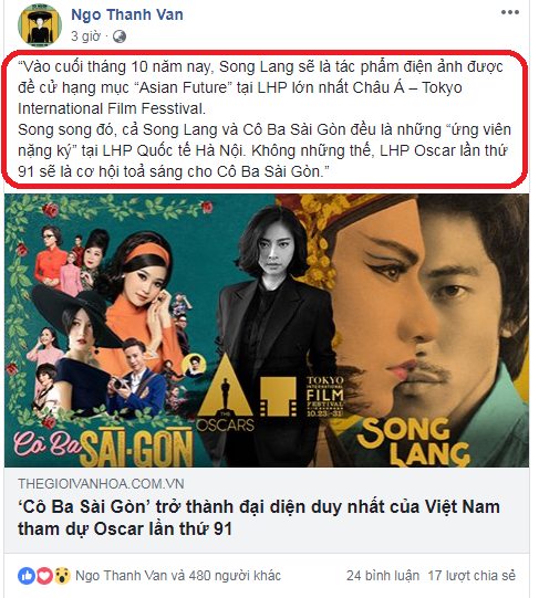 co ba sai gon dai dien viet nam du oscar 2019 ngo thanh van noi gi
