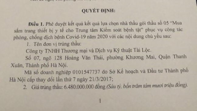 cong an lam ro viec mua ban may xet nghiem covid 19 cua so y te tinh thai binh