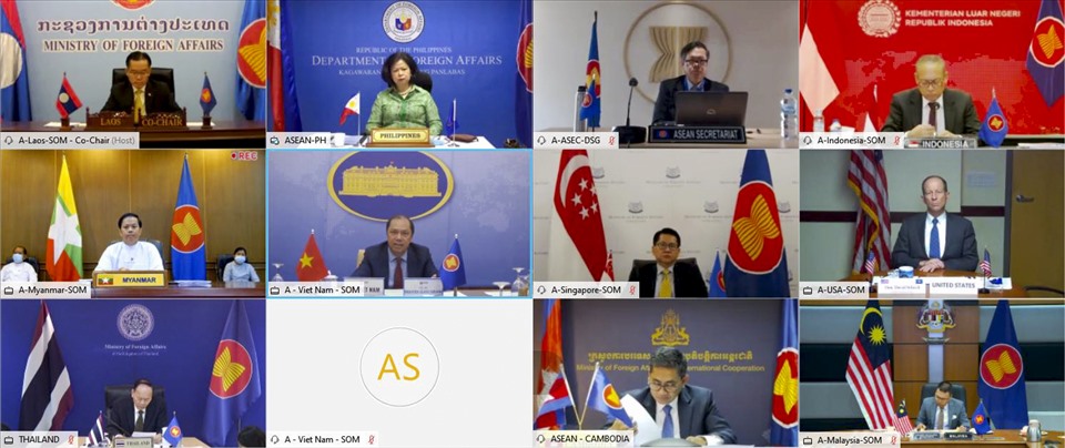 Đối thoại ASEAN-Mỹ lần thứ 33 được tổ chức theo hình thức trực tuyến. Ảnh: Bộ Ngoại giao.