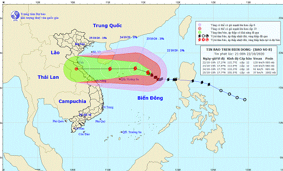 Cập nhật hướng di chuyển của bão số 8 trên biển Đông - Ảnh 1