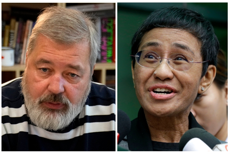 Hai nhà báo điều tra nổi tiếng thắng giải Nobel hoà bình 2021 -0