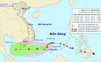 Không khí lạnh suy yếu, bão số 14 khả năng mạnh thêm