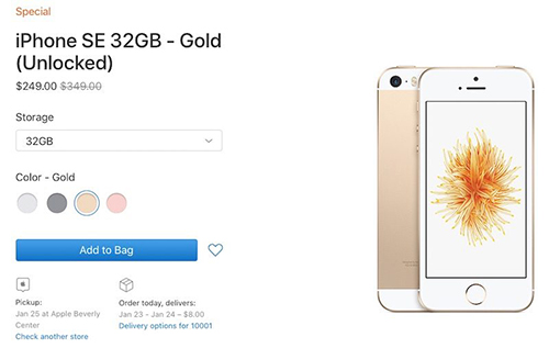 apple xa iphone se ton kho gia 249 usd