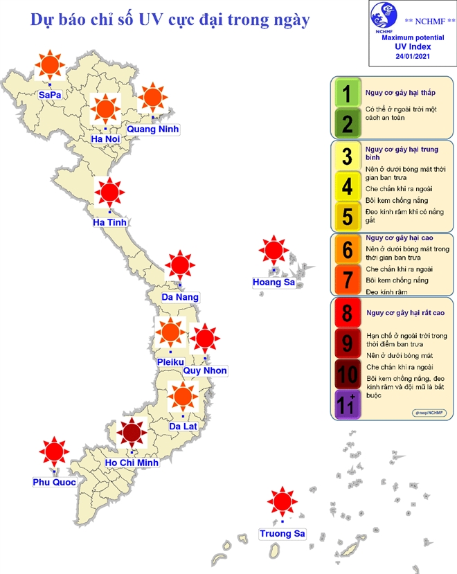 Chỉ số tia cực tím nguy cơ gây hại rất cao ở TP.HCM, Nha Trang và Cà Mau - 1