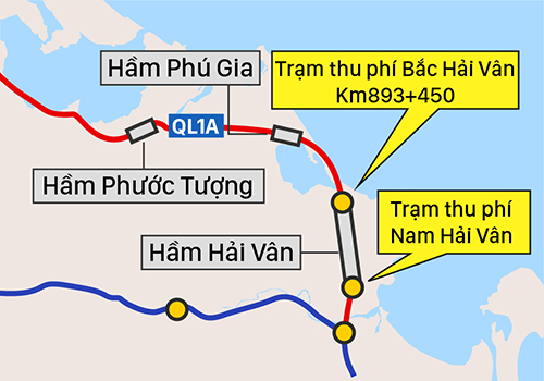 bo giao thong de xuat ghep hai tram thu phi o khu vuc ham hai van