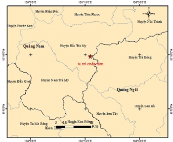 Trong vòng 20 phút, Quảng Nam xảy ra 2 trận động đất ở miền núi