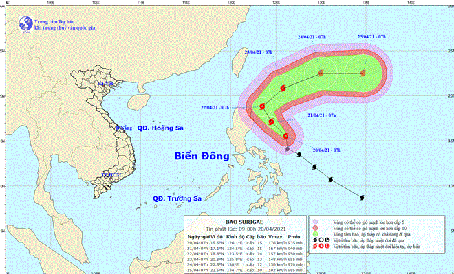 Siêu bão Surigae không ảnh hưởng đến Việt Nam