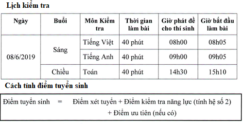 them truong chat luong cao o ha noi to chuc thi tuyen vao lop 6