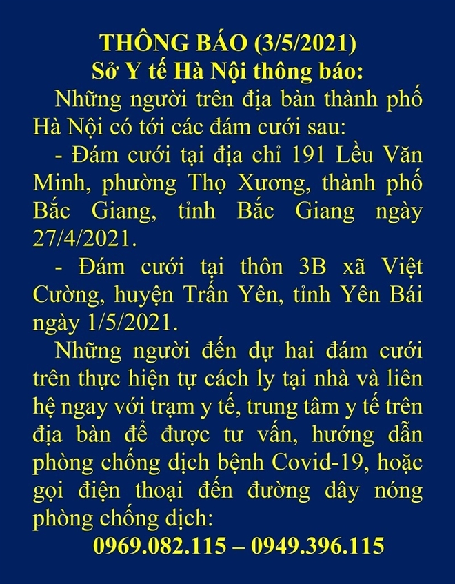 Hà Nội tìm người đến 2 đám cưới tại Bắc Giang, Yên Bái - 1