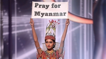 Hoa hậu Myanmar giơ thông điệp cầu nguyện cho đất nước
