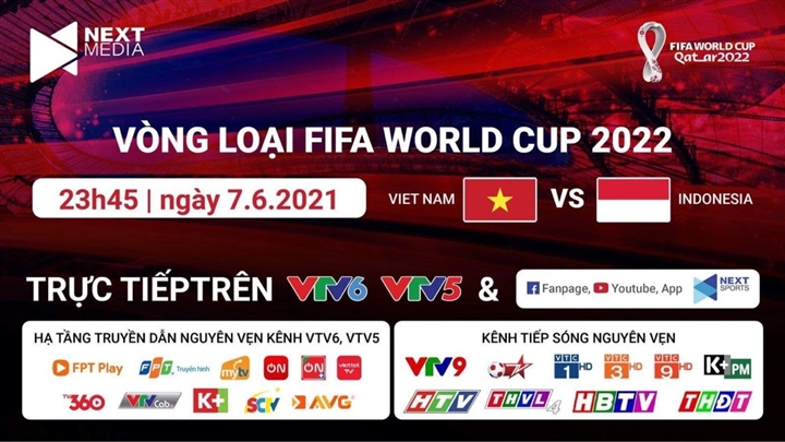 Xem miễn phí các trận đấu vòng loại World Cup của đội tuyển Việt Nam - 2