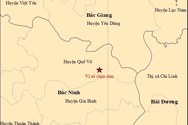 Động đất 3 độ ở Bắc Ninh