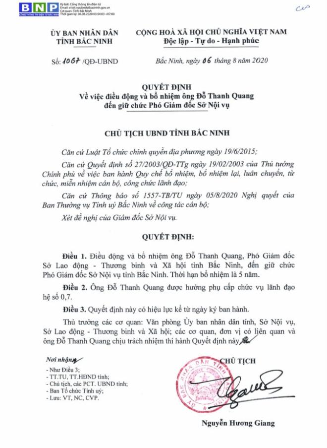 PGĐ Sở LĐTB&XH Bắc Ninh rời vị trí cùng ngày ông Nguyễn Nhân Chinh được bổ nhiệm - 2