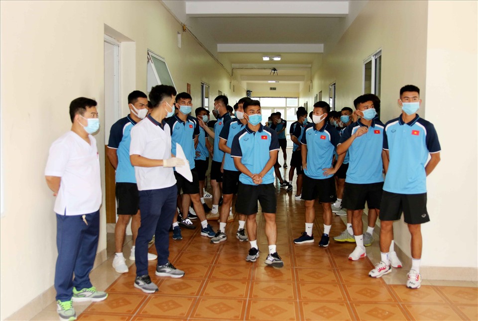 Các cầu thủ U22 Việt Nam đã có kết quả xét nghiệm âm tính. Ảnh:  VFF