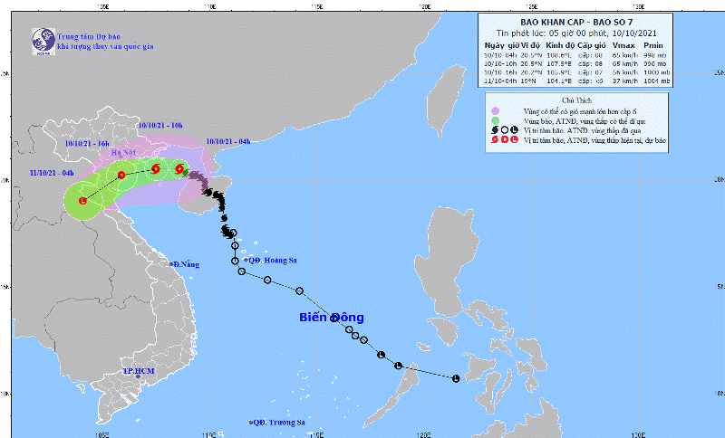 B&atilde;o số 7 đổ bộ Đồng bằng Bắc bộ v&agrave;o chiều nay, dự b&aacute;o mưa lớn dồn dập 10 ng&agrave;y tới ảnh 1