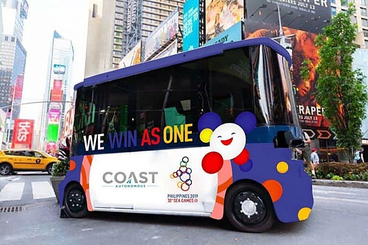 sea games 30 su dung xe bus khong nguoi lai