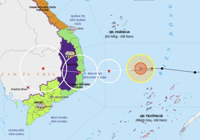 Bão số 12 hướng vào Phú Yên đến Ninh Thuận, gây mưa to từ chiều nay - 1